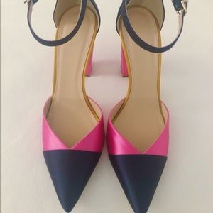 Jcrew Satin Colorblock Heels